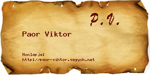Paor Viktor névjegykártya